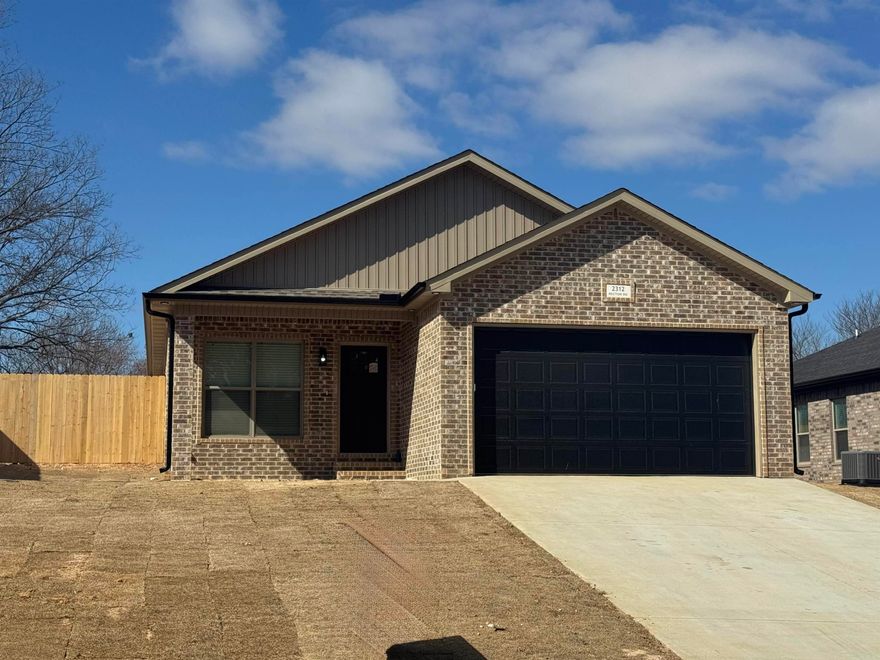 Be the first to live in this beautiful new construction home offering 3 bedrooms, 2 bathrooms, and a spacious 2-car garage with MyQ smart technology.The open-concept layout features abundant natural and recessed lighting, white shaker cabinets, quartz countertops, Delta faucets, stainless steel appliances, a large pantry, and a dedicated laundry room. The primary suite includes a walk-in closet  and a private en-suite bath with a double vanity. Additional bedrooms offer generous closet space, along with upgraded ceiling fans and 2" faux wood blinds throughout the home. Enjoy outdoor living with a covered front porch and a private side patio that opens to a fenced backyard. Energy-efficient features include central heat and air with heat pump, blown in insulation, and LED lighting.