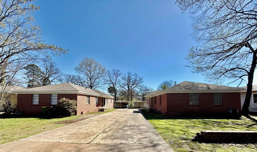 Great investment opportunity near UALR.  Two all brick duplexes with covered parking for each unit.  Well maintained with some recent updates which includes newer architectural shingle roofs on each, and some HVAC updates as well.  See agent remarks.