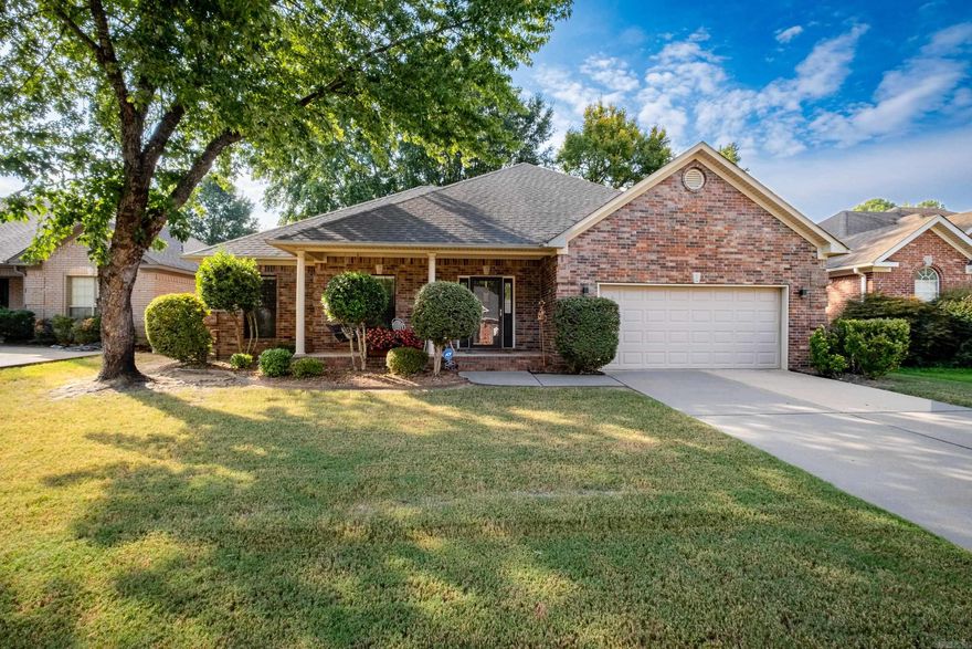 Quiet cul-de-sac and low-maintenance yard. Well-maintained home & open floor plan. 9' ceilings & higher in living area plus custom crown moldings.  Lots of updates since 2021: GE stainless kitchen appliances, new luxury vinyl (except tile in baths & laundry),  beautiful custom light fixtures & ceiling fans, HVAC replaced,        added hard-wired smoke detectors & window screens, new storm door and walls painted in 2021.  Per previous seller - roof replaced in 2021 & garage door in 2019. Primary BR has spacious seating area & walk-in closet. Other 3 bedrooms have double closets. Pantry, good storage in laundry & storage area in garage.