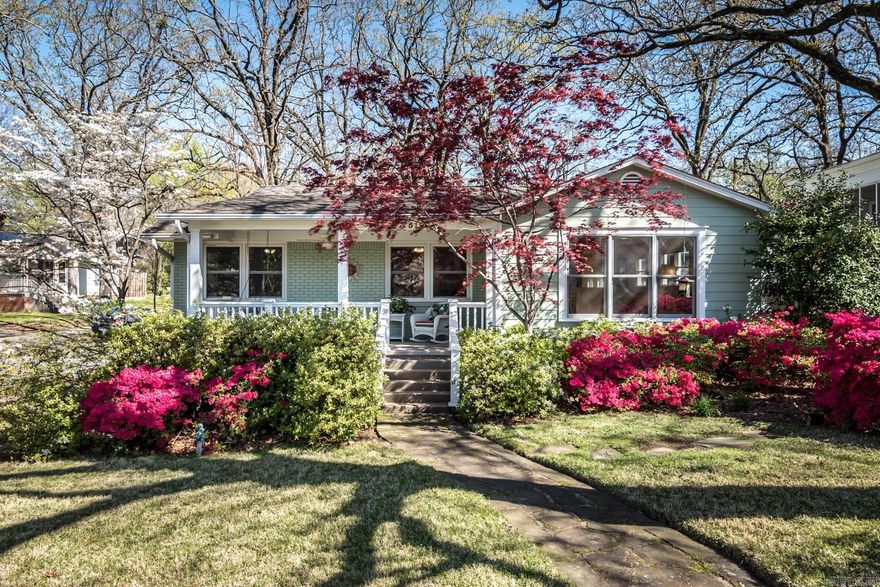 Impeccably maintained Hillcrest home completely redesigned inside and out by architect Ellen Yeary in 2001. Large light filled living space opens to kitchen, with quartzite countertops and prep pantry. Primary bedroom has bath with soaking tub plus walk in closet.  3 additional bedrooms and 2 baths make up the creative and super flexible floorplan with abundant closets and storage space. The laundry room functions as an inviting back entry/mudroom and provides access to a double carport, shady back deck and access to the 381sf heated and cooled shop, and 80 sf potting shed. Corner lot with a garden-lover’s yard surrounding the home.