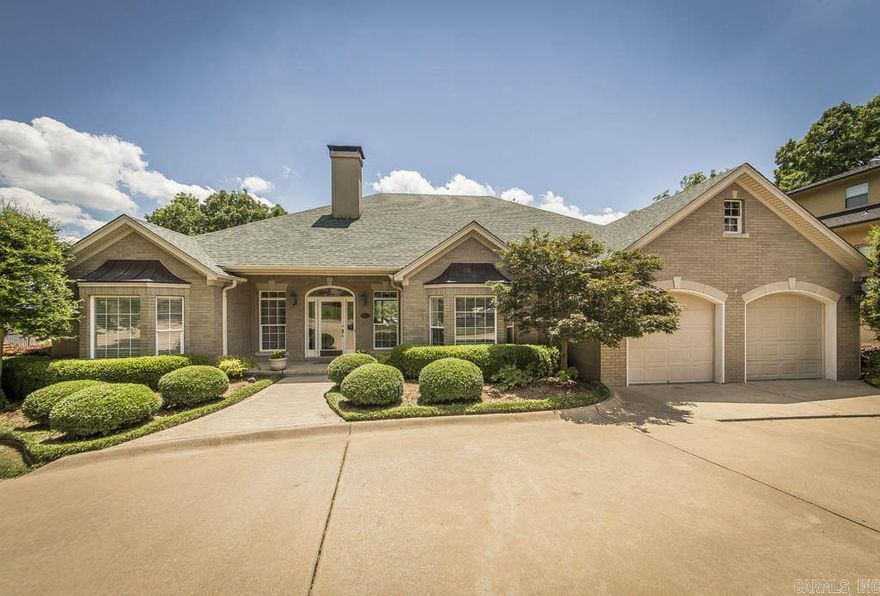 Very rare property on Arkansas River! Enjoy priceless sunsets from almost every room. Complete with covered boat dock w/seating for 6 to dine on river. Covered patio, circular drive, all brick, roof 2016 and river sprinkler system. Versatile floor plan, barrel ceiling entry, 2 living areas on main level. Lofted wood ceiling game/bonus/den. Granite kitchen, double oven, cedar closet and central vac. Private neighborhood boat launch 75 yards away. Unbelievable river retreat.