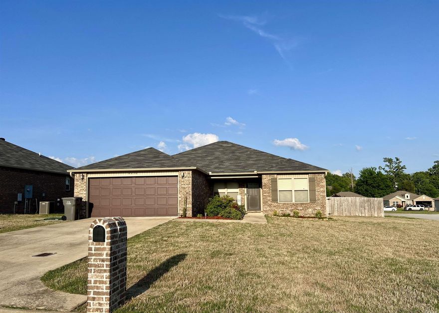 This spacious All-Brick 3BR 2BTH home sits on a larger corner lot and offers comfort, functionality, and great curb appeal! The kitchen features abundant cabinetry and opens to an expansive living area--perfect for entertaining! The split floor plan provides privacy, with generously sized bedrooms! The large master suite includes a walk-in closet and relaxing atmosphere! Enjoy the outdoors year-round on the screened porch with a cozy sitting area! The home is well-lit with exterior lighting around the home, and boasts a sizable backyard ideal for play, gardening, or relaxing! Double Gate on right side of home! New A/C 2024!