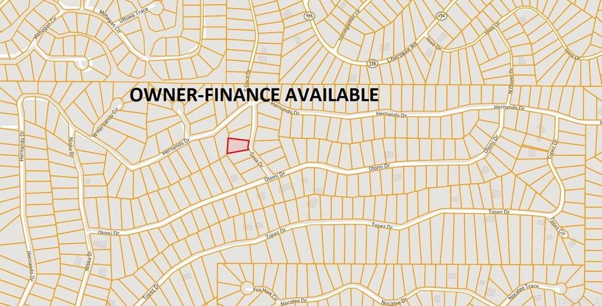 Owner-finance for easy terms. Cash buyers can pay by debit or credit card as well. Nice size lot to develop or hold for future value. Public water and electric are available to run to property and will need septic. Owner/agent. Finance is an extra $50 with no interest or prepayment penalty. 5 months at $189 and closing costs are included. Buyer responsible for any/all taxes and lots sold "as-is".  Parcel ID# 306-00400-000