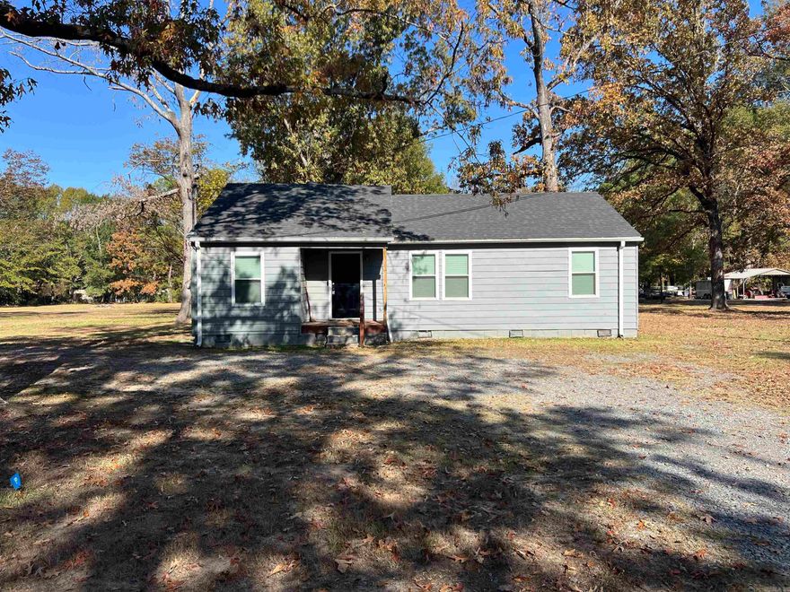 Nicely remodeled three bed one bath home on a large half-acre lot. This home has three large bedrooms, beautifully remodeled bathroom and a large open kitchen. Major updates completed in 2022 include a new roof, hvac system, windows and water heater.  Enjoy peace of mind with these big ticket upgrades already done. This home would make an excellent starter home or investment property.