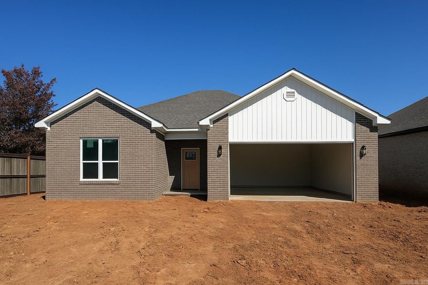 Welcome to this beautiful new construction patio home in Gated Community.   This stunning 3-bedroom, 2-bath patio home offering 1,500 square feet of thoughtfully designed living space in a desirable gated community. This brand-new home features an open floor plan that seamlessly connects the kitchen, dining, and living areas-perfect for both everyday living and entertaining.  The vaulted ceiling in the living room enhances the spacious feel, while luxury vinyl flooring flows throughout the home for a modern, low-maintenance finish.  The kitchen beautifully appointed with granite countertops, a tile backsplash, and plenty of cabinetry for storage.  The primary suite is privately located apart from the other bedrooms and features a large walk-in tile shower with generous closet space.  Enjoy outdoor living on the covered back patio, and appreciate added convenience with a separate laundry room and energy-efficient HVAC system for year-round comfort. This home offers style, efficiency, and comfort-all within a secure, gated community.