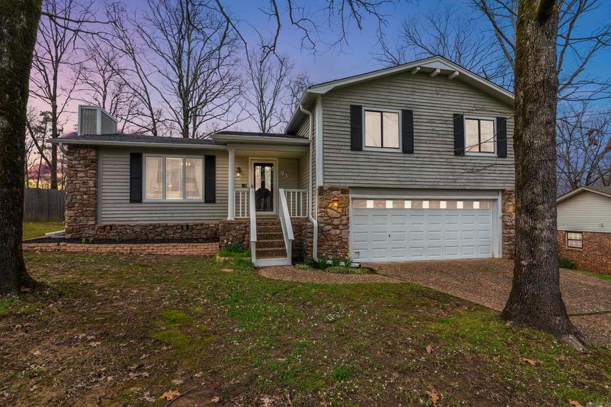 Incredible find in the heart of Maumelle Arkansas. This beautifully updated  tri-level home features 3 bedrooms plus an additional 4th bedroom or office space on the lower level and 2 large bathrooms. The large living area with gas log fireplace sets the mood to relax. Enjoy your mornings sipping coffee on the large, screened patio or a walk on one of the many city walking trails. Updates to include a new roof, gutters, hvac, laminate flooring, granite countertops and more!