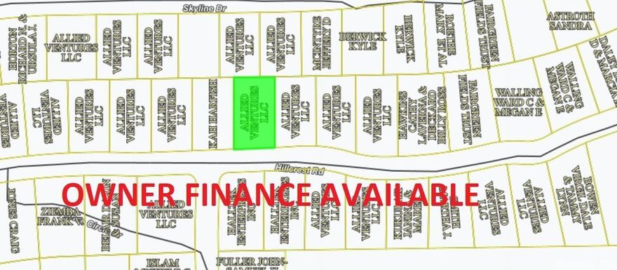 Owner-finance or cash. Area has water tap-in available, septic needed, propane needed, power available and great area amenities. Great for cabins & Airbnb investors. Simple owner-finance terms. Owner/Agent. Discount for purchasing 10 or more lots.  Parcel#800-05659-000