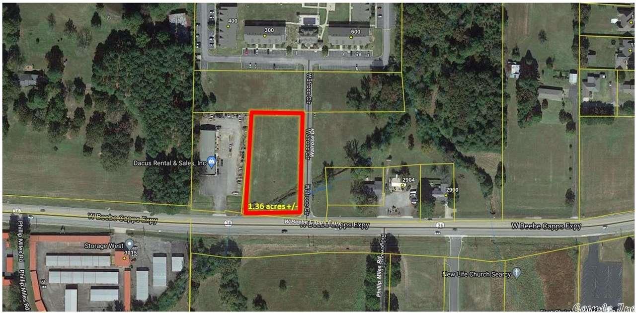 Great building site for your office or service business! Land sits next to Dacus Rental. Exact lot size to be determined with survey which seller will provide with an acceptable offer. The 1.36 is approximate. Priced in mind with buyer having to add approximately 2 feet of dirt work in culvert in front of property which falls in a flood ZONE per engineer. Property seller to the east of Walrose was in the flood plain at one time, but was taken out with elevation certificate. Zoned UT according to the City of Searcy.