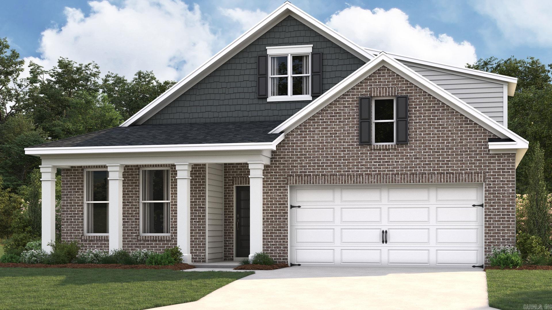 The appealing one-story home includes many contemporary features, and an open-concept design and 9' ceilings enhance the wonderful feel of this home. The kitchen includes a large island perfect for bar-style eating or entertaining, a walk-in pantry, and plenty of cabinets and counter space. The dining room and living room both overlook the covered porch, which is a great area for relaxing and dining al fresco. Pictures, photographs, colors, features, and sizes are for illustration purposes only and will vary from the homes as built.