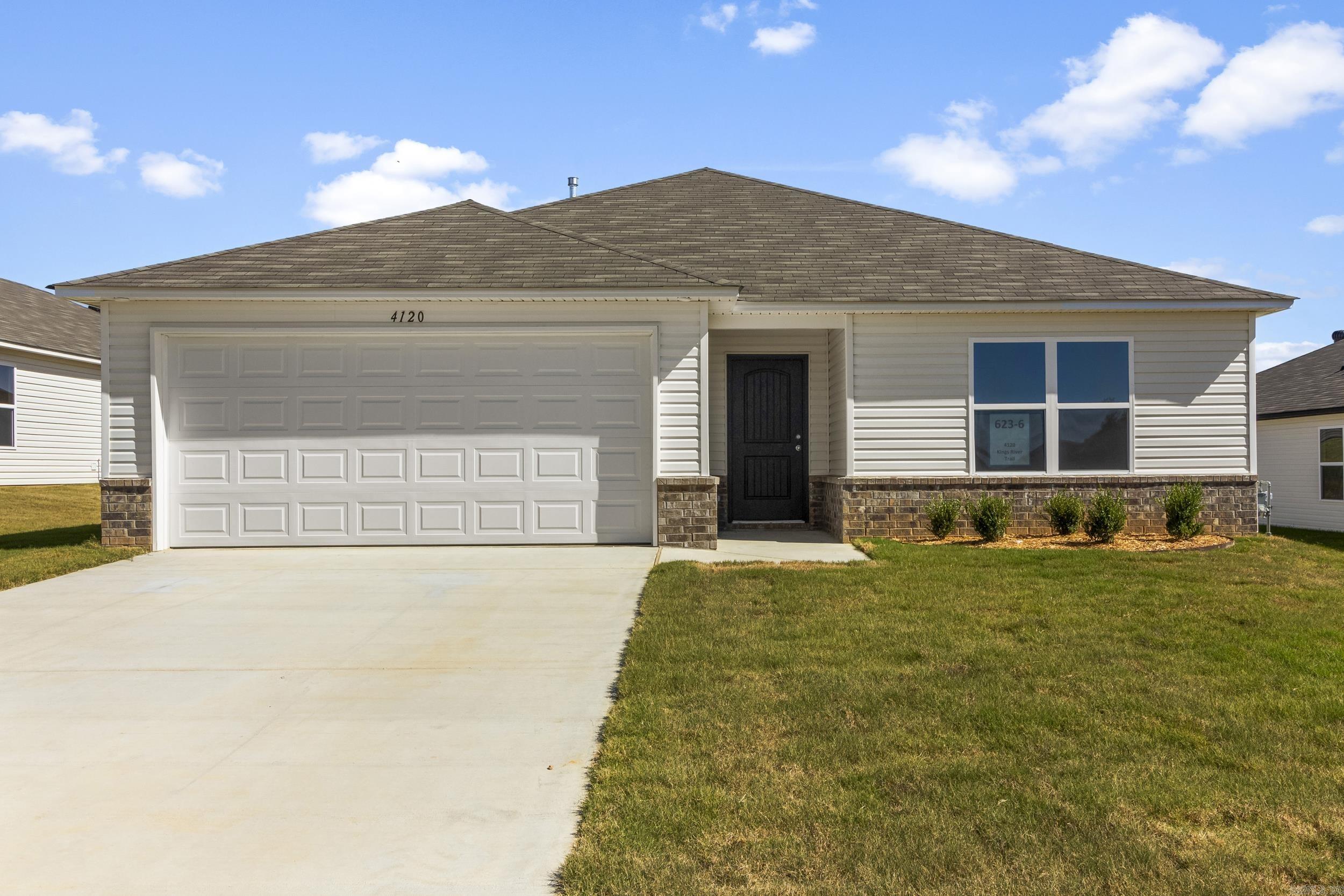 The Foster II plan is a fan favorite. A lovely lead-in hallway guides you past Bedrooms 2 & 3 and into the spacious Living Room. From there, you can walk into the eat-in Kitchen and out the back door to the covered patio. The Master Bedroom sports a spacious closet that is separate from the Master Bath. Come tour it today! Thoughtful upgrades included in this home: soaker tub/shower combo in Master Bath, plumbing faucet upgrade 2, 8" deep Kitchen sink, gas fuel furnace, door bell, 16" laminate bar top in Kitchen, Luxury Vinyl Plank flooring in wet areas and Living Room and adjacent hallways, raised ceilings in Living Areas per municipal requirements, fiberglass exterior doors, Cheyenne style doors, baseboards level 2, 25in wide attic stairs, full sod, stainless steel appliance package. *** AGENTS, PLEASE SEE SHOWING REMARKS OR AGENT REMARKS FOR VERY IMPORTANT INFORMATION. *** THIS HOME IS COMPLETE.