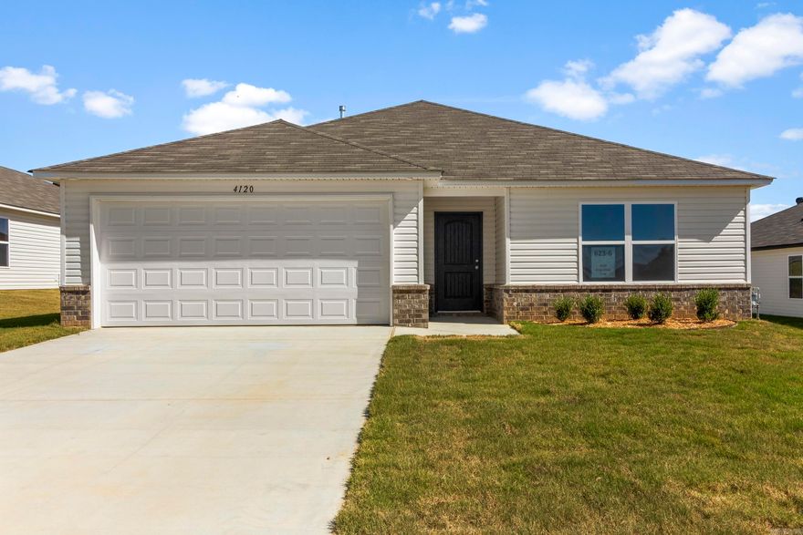 The Foster II plan is a fan favorite. A lovely lead-in hallway guides you past Bedrooms 2 & 3 and into the spacious Living Room. From there, you can walk into the eat-in Kitchen and out the back door to the covered patio. The Master Bedroom sports a spacious closet that is separate from the Master Bath. Come tour it today!  Thoughtful upgrades included in this home: soaker tub/shower combo in Master Bath, plumbing faucet upgrade 2, 8" deep Kitchen sink, gas fuel furnace, door bell, 16" laminate bar top in Kitchen, Luxury Vinyl Plank flooring in wet areas and Living Room and adjacent hallways, raised ceilings in Living Areas per municipal requirements, fiberglass exterior doors, Cheyenne style doors, baseboards level 2, 25in wide attic stairs, full sod, stainless steel appliance package.      *** AGENTS, PLEASE SEE SHOWING REMARKS OR AGENT REMARKS FOR VERY IMPORTANT INFORMATION. ***  THIS HOME IS COMPLETE.