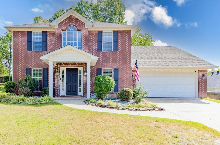 GAS FIREPLACE LARGE PATIO GUEST BATHROOM EAT-IN AREA LARGE CLOSET DINING ROOM LAUNDRY ROOM. Two story colonial red brick home with 2 car garage and paved driveway. Master on first floor with Master bath. Also, Guest bathroom, kitchen, eat-in area, dining room, lrg living room, and laundry room on first floor. Upstairs has a full bathroom with large closet and a lrg 2 sink cabinet. Upstairs also has one large bedroom, and 2 typical size bedrooms and an office/storage space. And a large patio partially covered in back and large backyard fully fenced in. There is also what could be a pantry/guest coat area/tornado safe place. Lots of storage throughout! Also has gas fireplace in living room area. Almost everything in home and yard has been updated. And structural update was new roof and vent over large upstairs bedroom.
