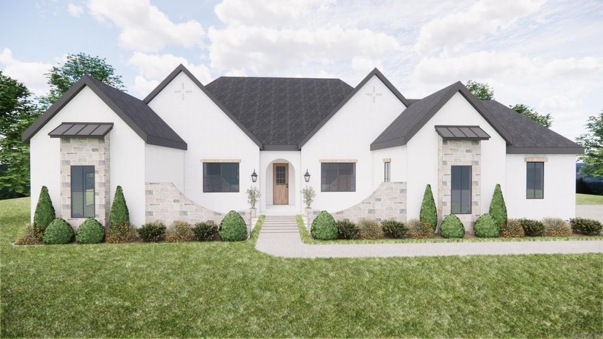 Welcome to this thoughtfully designed 4-bedroom, 2.5-bath new construction by Sage & Stone Homes. This home features 9’ ceilings throughout with a vaulted living room showcasing beams and a cozy gas fireplace. The open kitchen offers quartz countertops, stainless steel appliances, a gas range, and a spacious walk-in pantry, flowing seamlessly into the dining and living areas. Durable LVP and tile flooring add both style and practicality. The private primary suite is a true retreat with a curbless entry walk-in shower, soaker tub, and generous closet space. Additional highlights include a dedicated laundry room with an adjoining mudroom area, tankless gas water heater, and a covered back patio ideal for relaxing or entertaining. Don’t miss the chance to make this home truly yours, secure it under contract early to collaborate with our designer on the final touches!  Photos are renderings of the finished look; professional photos will be added once construction is complete. Agent see remarks