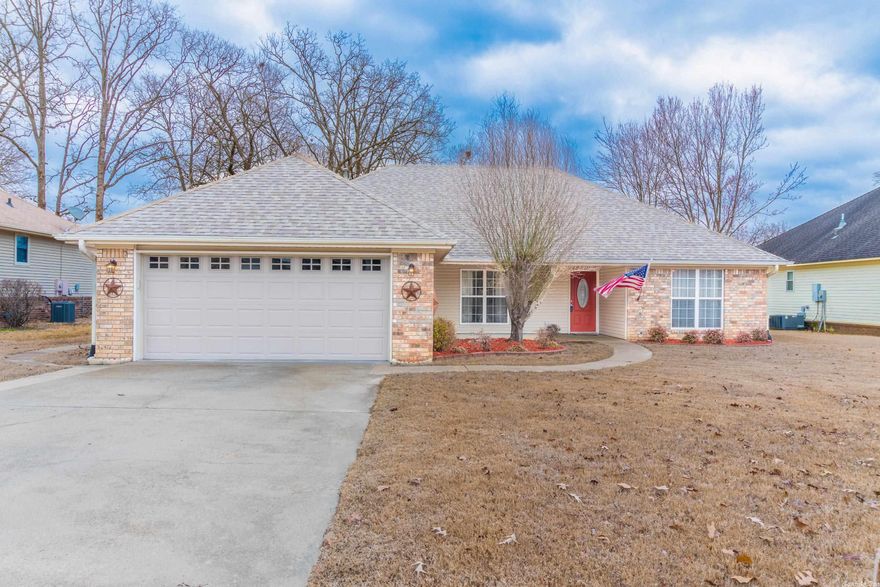 Great home with updates throughout.  Home is located in the Austin Lakes neighborhood of Sherwood. Location provides easy access to Little Rock AFB, schools, shopping and entertainment.  Move in ready. Tons of storage area on the property. Custom floor to ceiling kitchen cabinets with under cabinet LED lighting, stainless steel appliances (brand new dishwasher), cathedral ceiling living area with custom gas log fireplace surround.  Master bedroom is split from other two bedrooms and all bedroom closets have been customized for maximum usability. Check out the awesome laundry room with custom storage! Spacious backyard with covered patio is privacy fenced for your pets and includes an 8x12 storage building for all your yard tools. 30 year architectural shingle roof installed in 2016, leaf guards in gutters, new garage door and opener in 2019.  Hurry! This one won't last long.