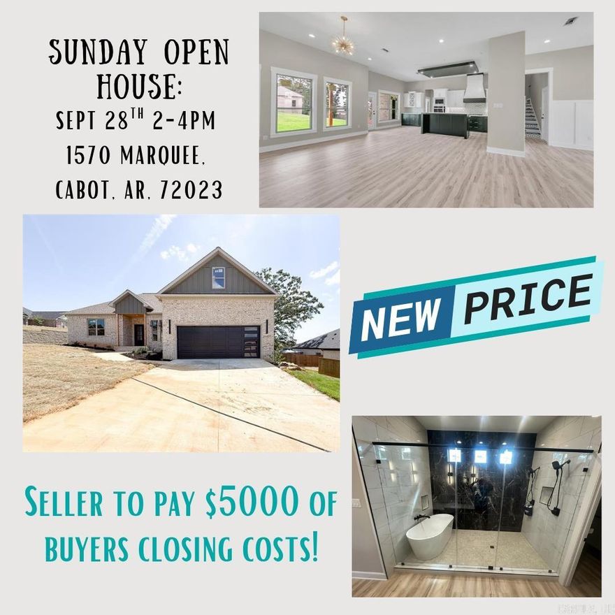 Welcome to this exquisite new construction home in Greystone Subdivision.The home boasts three and a half elegant bathrooms, highlighted by a master bath wet room with dual shower heads and a freestanding tub enclosed in glass, offering a serene spa-like retreat.The gourmet kitchen is a chef's dream, featuring a double oven, custom cabinets, and under-cabinet lighting, all accentuated by a white and gold design. The living room showcases a drop ceiling. The luxurious master suite offers two closets for ample storage, and the spacious 20-foot garage door accommodates larger vehicles and additional storage needs. Foam insulation and foil-back roof decking ensure energy efficiency, while LED lighting provides both practicality and style. The tankless hot water heater guarantees endless hot water. This home is a must-see for anyone seeking a blend of luxury, comfort, and modern amenities. Don’t miss the opportunity to make this stunning property your own; contact us today to schedule a viewing!