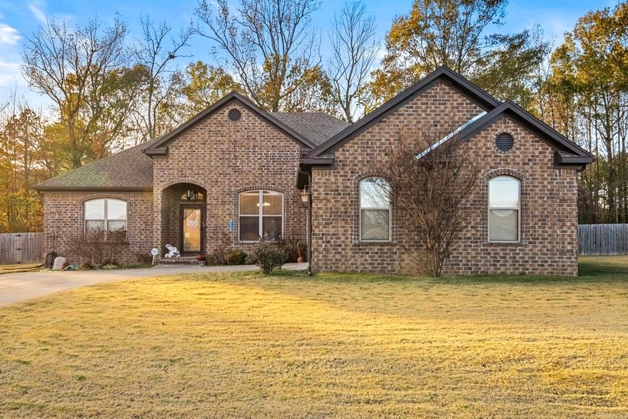 Pretty home in Mount Tabor Estates! Brick home offers large living room with fireplace and soaring ceilings, formal dining area, tile that looks like wood but holds up better!  The kitchen has stained cabinetry, a huge pantry/mud room, breakfast bar, granite countertops, stainless appliances.  Master bedroom separate, spacious, master bathroom has tiled shower, walk in closet, double sinks.  Side load, x-large garage.  Outside is your own little oasis - covered patio overlooking in- ground pool.  Large Fenced in backyard that backs up to woods for more privacy. Agents see remarks.