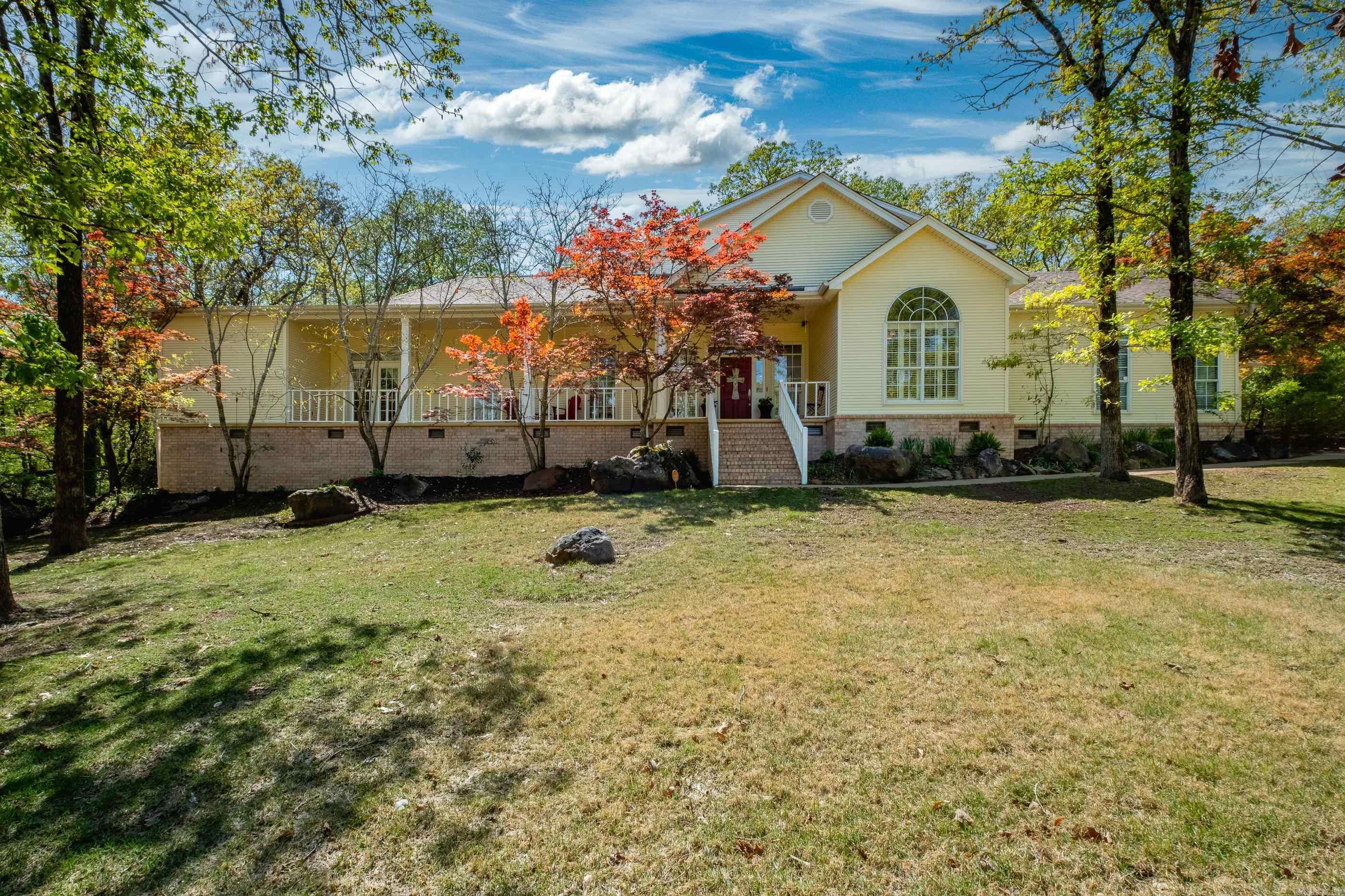 Come enjoy this private 2 acre oasis! The home offers the open concept kitchen, Great room, dining area, and sitting area which is perfect for entertaining. The main level has 3 Bedrooms, 2.5 baths, plus office. Two of these bedrooms are en-suites and could be a primary on the main level or perfect for in-law suite. Upstairs is the wonderful over-sized primary suite w/ fireplace, panoramic view overlooking the pool. Walk-thru glass block shower, 2 closets & extra washer/dryer. Chef's custom kitchen- double island, granite, SS appliances, Jenn-Aire gas 4 burner + grill and double wall ovens. You wont want to miss this stunning and wonderful opportunity.