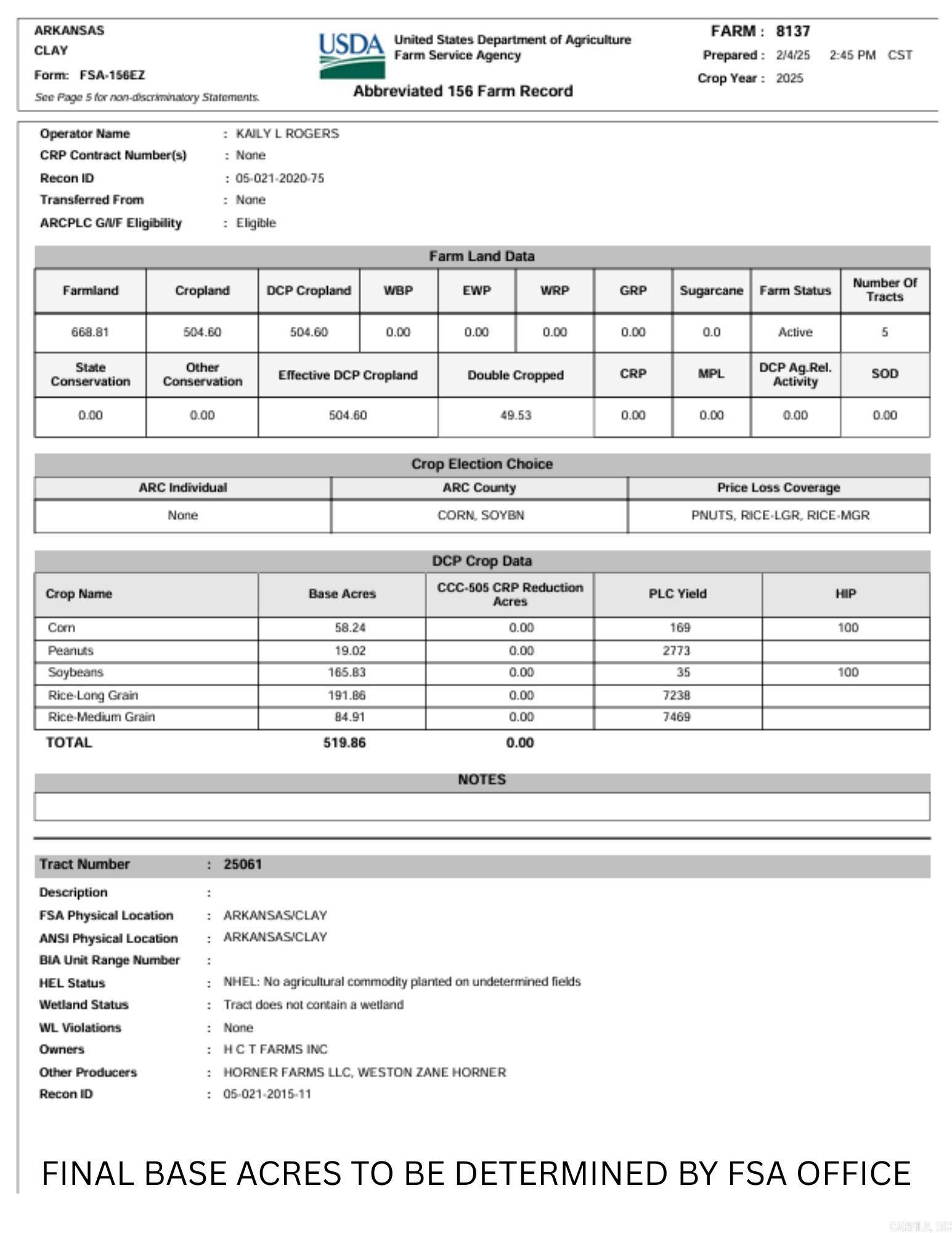 Not in Subdivision - Land