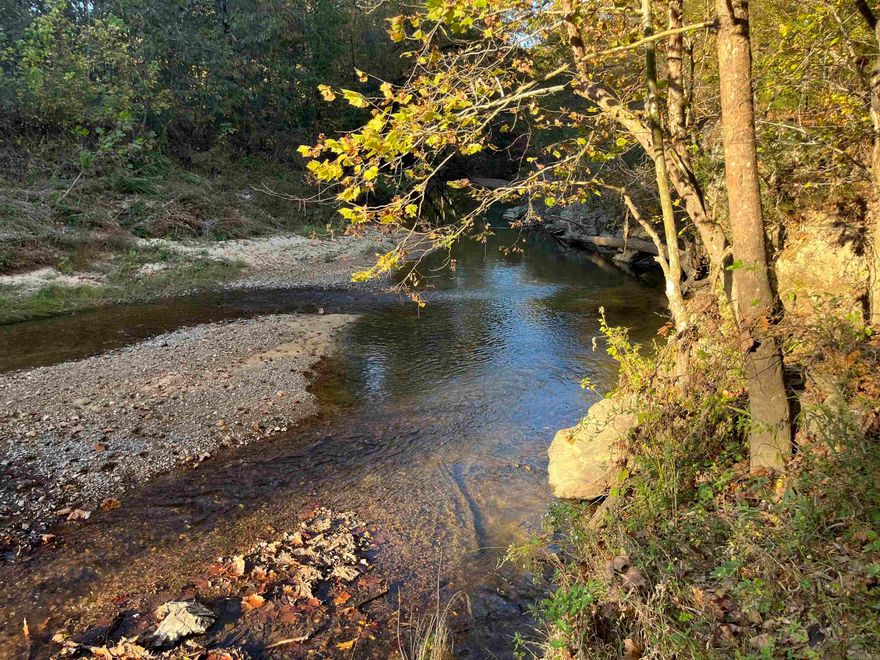 out in the country place with plenty of privacy, a little bit of land, lots of peace and tranquility...  Neatly kept mobile home sitting on 8.98 acres with rural highway frontage.  mostly open land with approximately 350 feet of year round creek frontage.  Easy access off highway.  Good Storm Cellar.