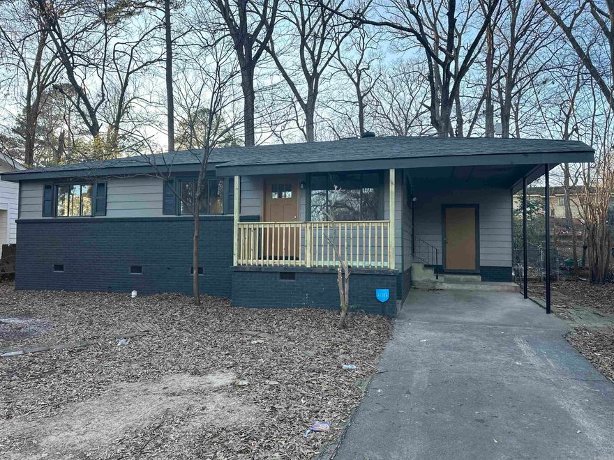 Must-See Renovated 3-Bedroom, 1-Bath Home!  Step into this beautifully updated home featuring brand-new flooring, fresh paint, and stunning tile work throughout. The massive, open kitchen boasts gorgeous new countertops, perfect for cooking and entertaining. Relax on the cozy back porch after a long day or fire up the grill on the weekend. This home also includes a roomy one-car carport with an attached storage room and an additional storage building in the backyard.  Don’t miss out—contact me today for your private tour! This gem won’t last long!