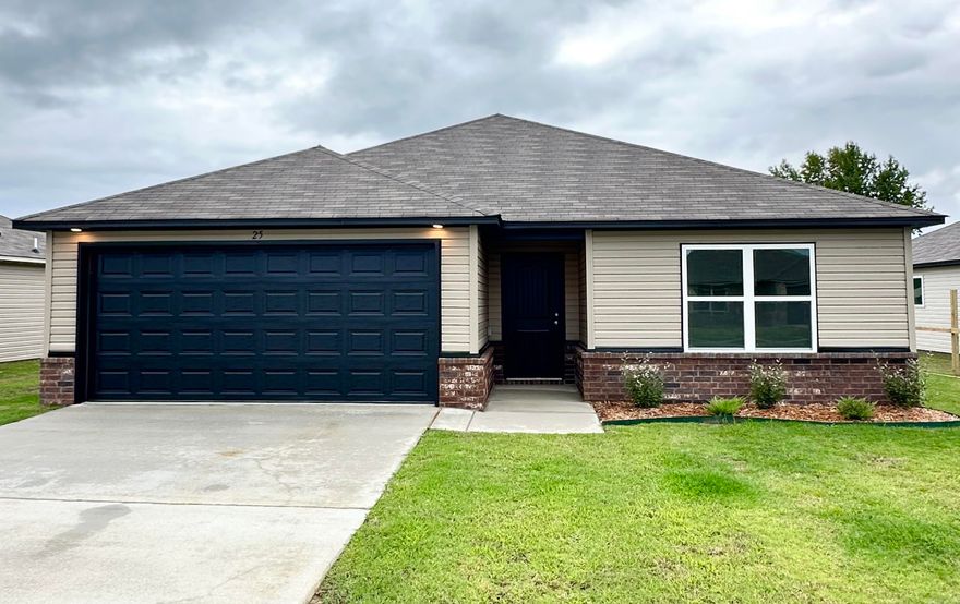 The Foster II plan is perfect if you're looking for a gorgeous lead-in hallway that opens up into a spacious Living Room. The open-concept eat-in Kitchen has a back door that leads to a covered patio. The Master Suite has a generously sized closet that is separate from the Master Bath. Come check it out today!  Valuable upgrades included in this home: soaker tub/shower in Master Bath, plumbing faucet upgrade 2, 8" deep Kitchen sink, flush laminate bar top in Kitchen, Luxury Vinyl Plank flooring in wet areas and Living Room and adjacent hallways, raised ceilings in Whole House per municipal requirements, fiberglass exterior doors, Cheyenne style doors, baseboards level 2, LED disk lights in Kitchen and Living Room, level 1 ceiling fan in Living Room, full sod, microwave hood in Kitchen, oversized lot.    $50 initial assessment due at closing.  *** AGENTS, SEE SHOWING REMARKS OR AGENT REMARKS FOR VERY IMPORTANT INFORMATION. ***  THIS HOME IS SCHEDULED TO BE COMPLETE IN LATE AUGUST.
