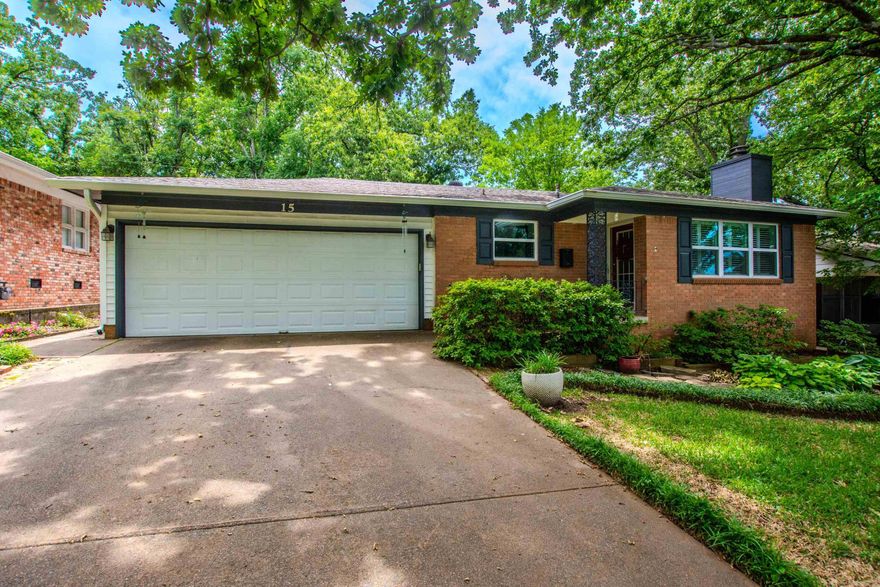 Cozy all brick 3 bedrm 2.5 home on quite tree shaded lot. The living rm with firepl. is the perfect place to entertain.  Kitchen with plenty of storage has  island for casual dining with room at the end of the kitchen for sitting area or large table. Primary bedrm offers an up dated bath and walk-in closet. Room off of  primary bedrm makes a great ofc. or nursery. Sunroom overlooking park like backyard is great for simply relaxing. There are hardwood floors and plantation shutters through out the home. Yard has sprinkler system front and back and there is a 9x15 work shop with electricity. Updates include - all new windows 2021, garage door 2022, roof 2016. Location offers easy access to all hospitals as well as all mid-town and WLR shopping and dining. Don’t wait see it today!!