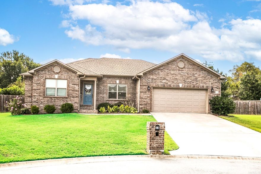 Welcome to this spacious 4 bedroom, 2 bath home offering 1969 sq ft of comfortable living space!  The inviting living room features a pretty fireplace while the kitchen offers a large island, beautiful granite countertops, stainless steel appliances, under cabinet lighting and a convenient pantry for ample storage.  Large laundry room with folding table & extra storage cabinets.  The master bedroom is separate, the master bathroom has tiled shower and separate tub, 2 sinks, large walk-in closet.  Other 3 bedrooms are spacious and each has a pretty accent wall.  Outside you'll enjoy the covered patio overlooking the fenced back yard.  Located in the cul-de-sac so low traffic.  Don't miss this one!