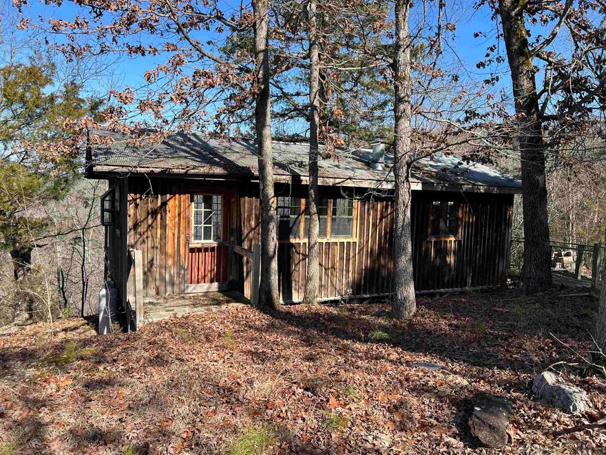 This breathtaking 60-acre property features a 592 sq. ft. one-room cabin perched on the edge of a bluff, offering stunning panoramic views of the surrounding landscape. Perfect for hunting, recreation, or a peaceful retreat, this off-grid getaway is rich in natural beauty, with hardwood timber, a pond, multiple springs, waterfalls, and bluff overhangs. With county road frontage, the property is easily accessible while still providing seclusion. The cabin has no electricity or septic, making it an excellent opportunity for those looking to embrace an unplugged lifestyle or customize their own off-grid escape. Don’t miss out on this unique piece of paradise—call today to schedule a showing!