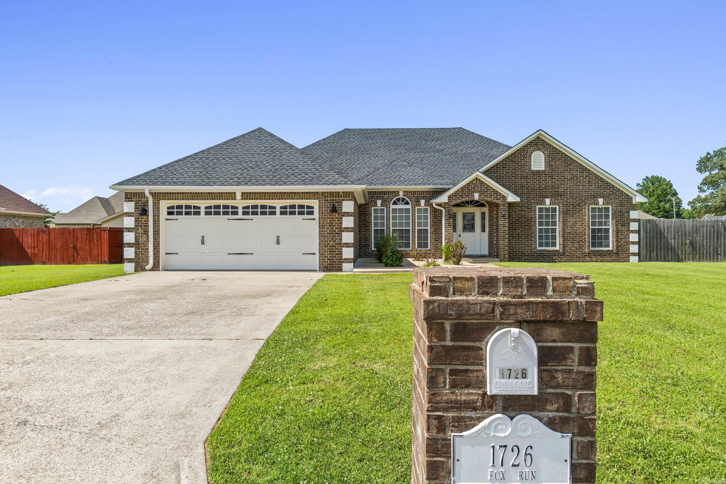 Charming 4-bed, 2-bath home in desirable Fox Crossing! Ideally located near schools, shopping, and walking paths, this move-in-ready gem features an open floor plan with a spacious family room, formal dining, and a sunny sitting room. The kitchen offers custom wood cabinets, a breakfast bar, and a casual dining area—perfect for everyday living. The oversized primary suite includes a walk-in closet and a beautifully updated bath with a tiled walk-in shower and jetted tub. Three additional bedrooms and a guest bath with double vanity and tiled shower provide space for everyone. Enjoy the expansive veranda-style covered porch overlooking the private fenced yard and large storage building. Recent updates include a new roof, HVAC, fresh paint, and more. This inviting home offers space, comfort, and style—don’t miss it!