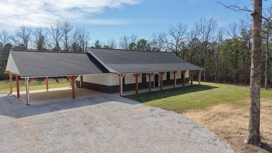 This brand new 2026 custom-built home sits on 5.14 scenic acres in the secluded Chinquapin Ridge Estates Subdivision near the beautiful White River.  Featuring 1,920 sq ft of open-concept living space, this 3-bedroom, 2-bathroom home is brilliantly designed for comfort and quality. This home offers solid craftsmanship and attention to detail—from custom cabinetry, a large center kitchen island with breakfast bar and a spacious walk-in pantry. The primary suite features an elegant ensuite bathroom with his-and-hers vanities and a walk-in closet. Energy-efficient windows, central heat and air, and backup gas heat ensure year-round comfort and convenience.  Enjoy outdoor living at its finest with front and back porches, accented by 8x8 cedar beams, and a large two-car carport. Residents of this subdivision enjoy direct White River access with a private boat ramp just ½ mile away—a rare and desirable amenity for fishing, boating, and weekend relaxation. This property delivers the best of the Arkansas country lifestyle, listed for only $395,000. Pictures don’t do it justice—come see this exceptional home for yourself!