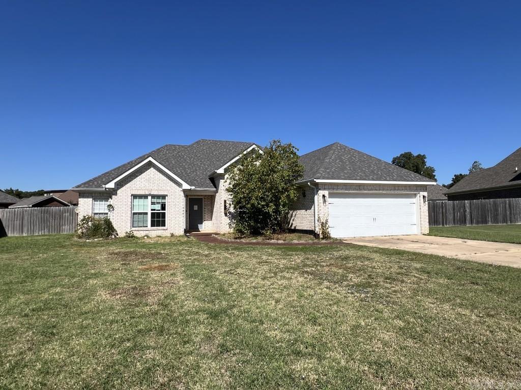 Welcome to this 2,113 sq ft all-brick home nestled on a .42 +/- acre lot in the desirable Bridger Place Subdivision of Nettleton School District. Tucked in a quiet cove, this property features architectural shingles, fenced backyard, and gutteringāall setting the stage for true curb appeal. Inside Inside, the spacious living room greets you with tall ceilings, crown molding, rich laminate flooring, and abundant natural light. Just off the entry is a versatile formal dining room or office. The eat-in kitchen is a chefās delight, offering a cozy morning nook, bar seating, granite countertops, stainless steel appliances, and ample white cabinetry. Step outside to enjoy the covered patio, extended slab for grilling, and the oversized backyard. The primary suite is a true retreat, with space for a sitting area, office, or nursery. The en-suite bath showcases a jet tub, tiled walk-in shower, dual granite vanities, and two walk-in closets. The split floor plan places two additional bedrooms, a full guest bath, and the laundry room on the opposite wing, with direct access to the two-car garage. Agents see additional remarks.