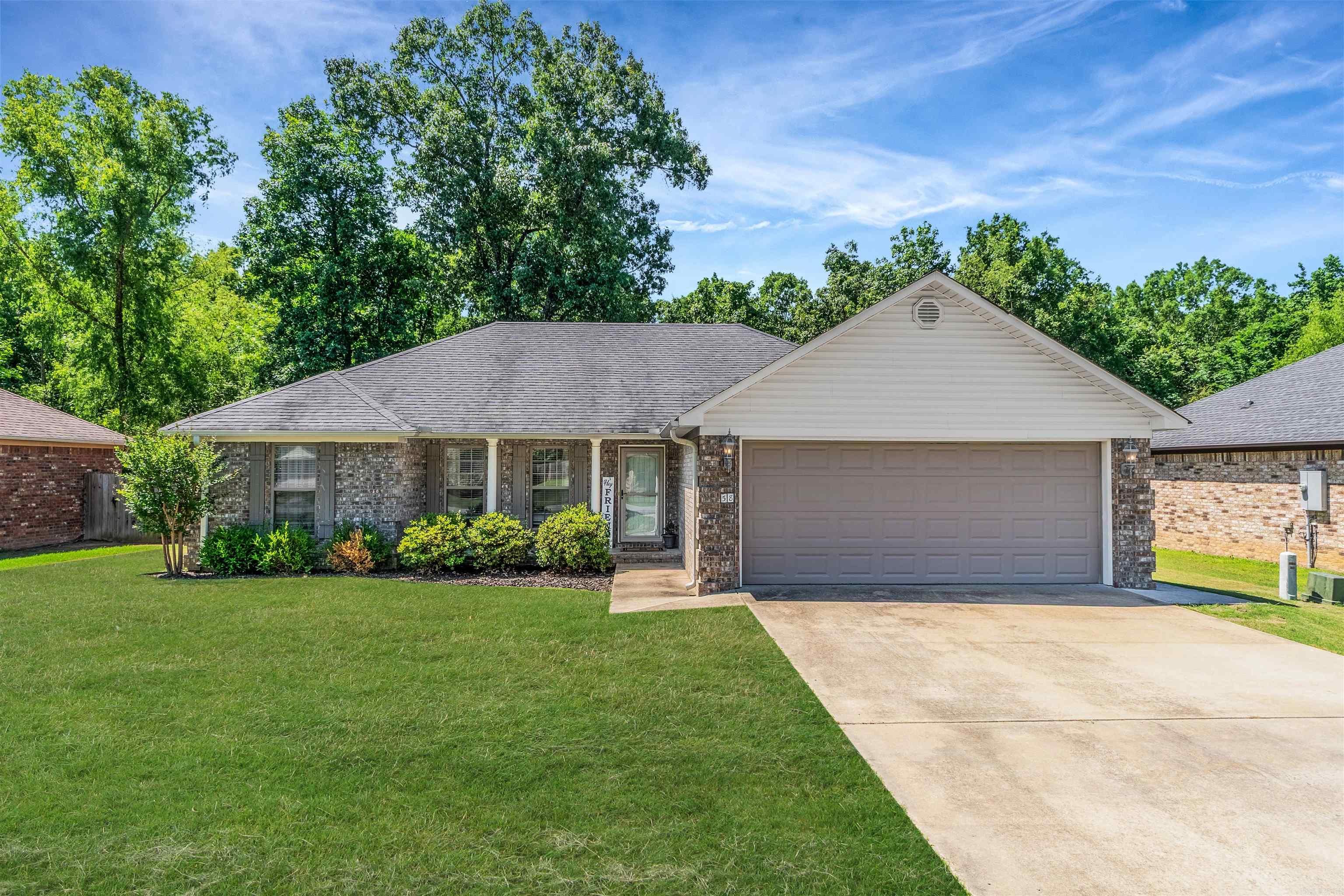 Welcome to this charming home nestled in between Conway and Vilonia - Vilonia School District. Featuring 3 spacious bedrooms and 2 full bathrooms, this property offers a split floor plan perfect for both privacy and functionality. This home includes arched doorways, tray ceilings, stainless steel appliances and a cozy gas fireplace in the living room. The master bedroom includes his and her closets, a soaking tub and a walk -in shower. Step outside to enjoy the covered, screened in patio ready for entertaining or relaxation and the fully fenced backyard that backs up to green space. Don't miss the opportunity to make this home yours!