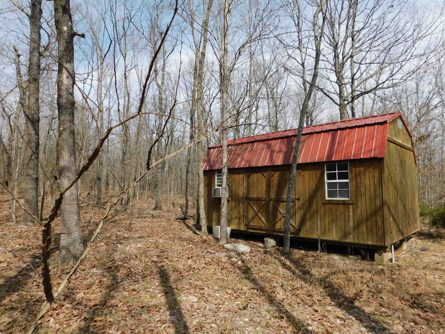 Cabin/Shed in the Woods...4.74 acres, private setting, great hunting, and no restrictions! The cabin/shed has been wired for electricity.  If you don't mind a little gravel, this property could be perfect for you!