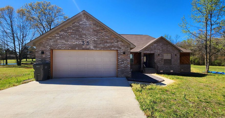 Welcome to the market this 2022 custom built 3 bed/2 bath home in Pebble Creek Estates Subdivision on a beautiful pond! Enjoy not only the views but also fish from your waterfront property as the sun sets on the gorgeous Ozark Mountains in Batesville, Arkansas. The natural light billows in through the large windows making this like new home feel like home! This home is one level and sits on 1 +/- Acre in the Pebble Creek subdivision in Southside. It has a master bedroom with master bath. The master bath has a tiled, walk in shower, separate whirlpool jetted tub, toilet room and double sink vanity. The other 2 bedrooms are on the opposite side of the house with their own full bathroom making the layout of this home appealing. A seperate dining room, vaulted ceilings, crown moulding throughout, a laundry/mud room just of of the 2 car atttached garage, a custom built deck that can also be accessed from the master bedroom that overlooks the large pond that this property goes to, and large closets are just some of the features that ensures this property will NOT LAST! Run, dont walk! This one won't be available for long!