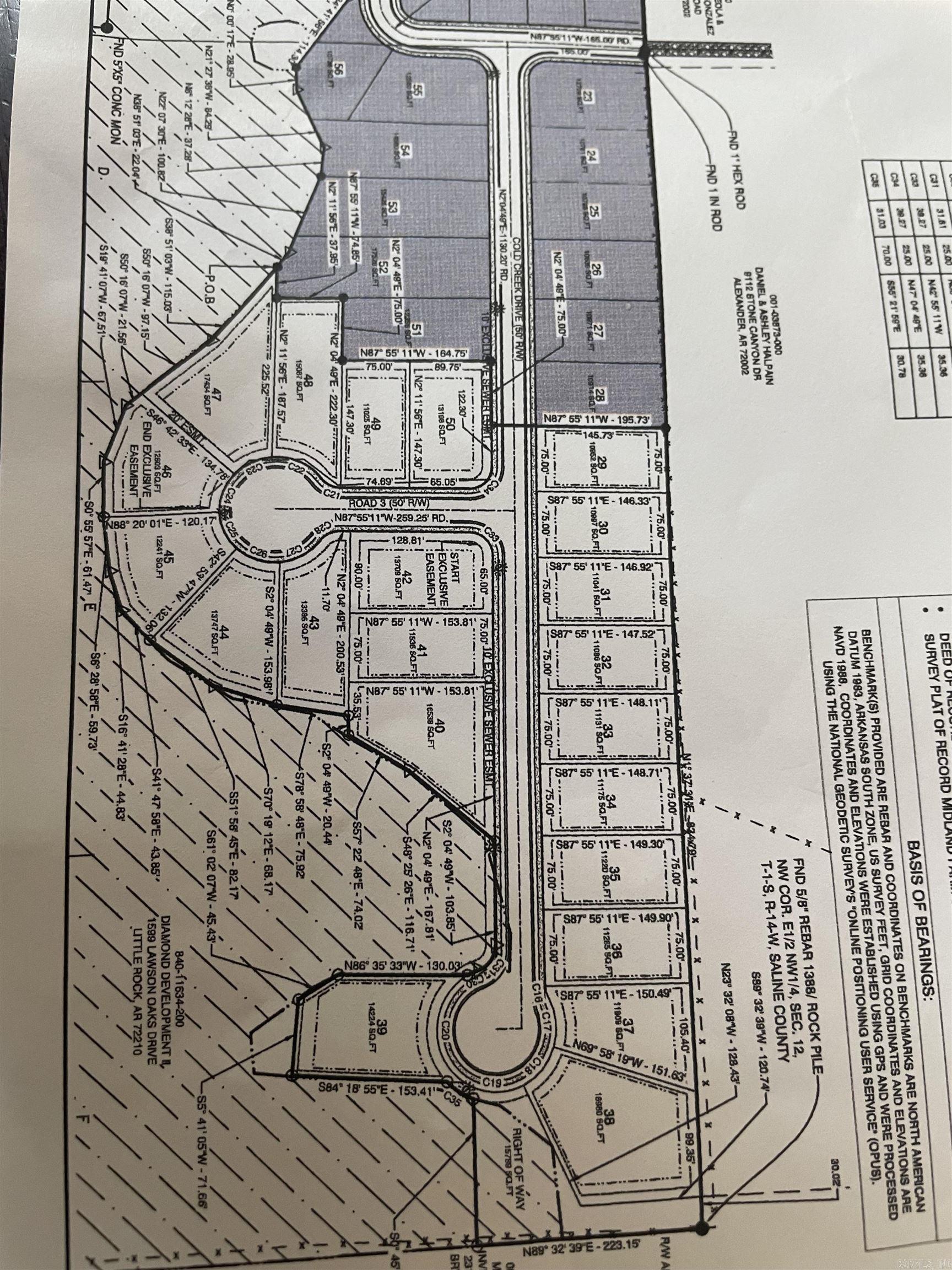 This price is for 22 pad ready sites in the Bryant city limits. Streets, etc. should be finished by September 30, 2025. Subdivision is very level, nothing requires flood insurance per seller disclosure. Homes are selling at $180-192 per sq ft. Call for detailed info. Great opportunity for 2 builders to buy together or to build alone.