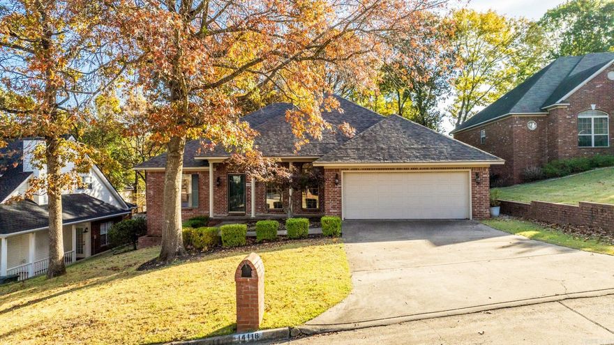 We’re a bike ride away from Pinnacle Mountain at this beautiful 4 bed 2 bath in West Little Rock.   Enter through the arched foyer to find your new floors and fresh paint throughout. Your great room has the wood burning gas log fire.   This a brand new quartz breakfast bar, with jnew brick splash, new sink, new oven & a fridge that can stay.   The bay windowed breakfast opens to your big deck, overlooking your fully fenced park-like backyard with new zoysia.   Privately set apart on the main level is your tall ceiling primary suite with the new carpet, dual vanities, jetted tub, walk-in seated shower, and walk-in closet.   To the right of the foyer is the spacious dining with floor to ceiling windows over the covered front patio giving great natural light.   Your 2 guest beds share the guest bath also on the main level.   Take the stairs to find your skylit bonus / 4th bedroom.   Don’t miss the easy access to ample storage space at the walk-in attic.