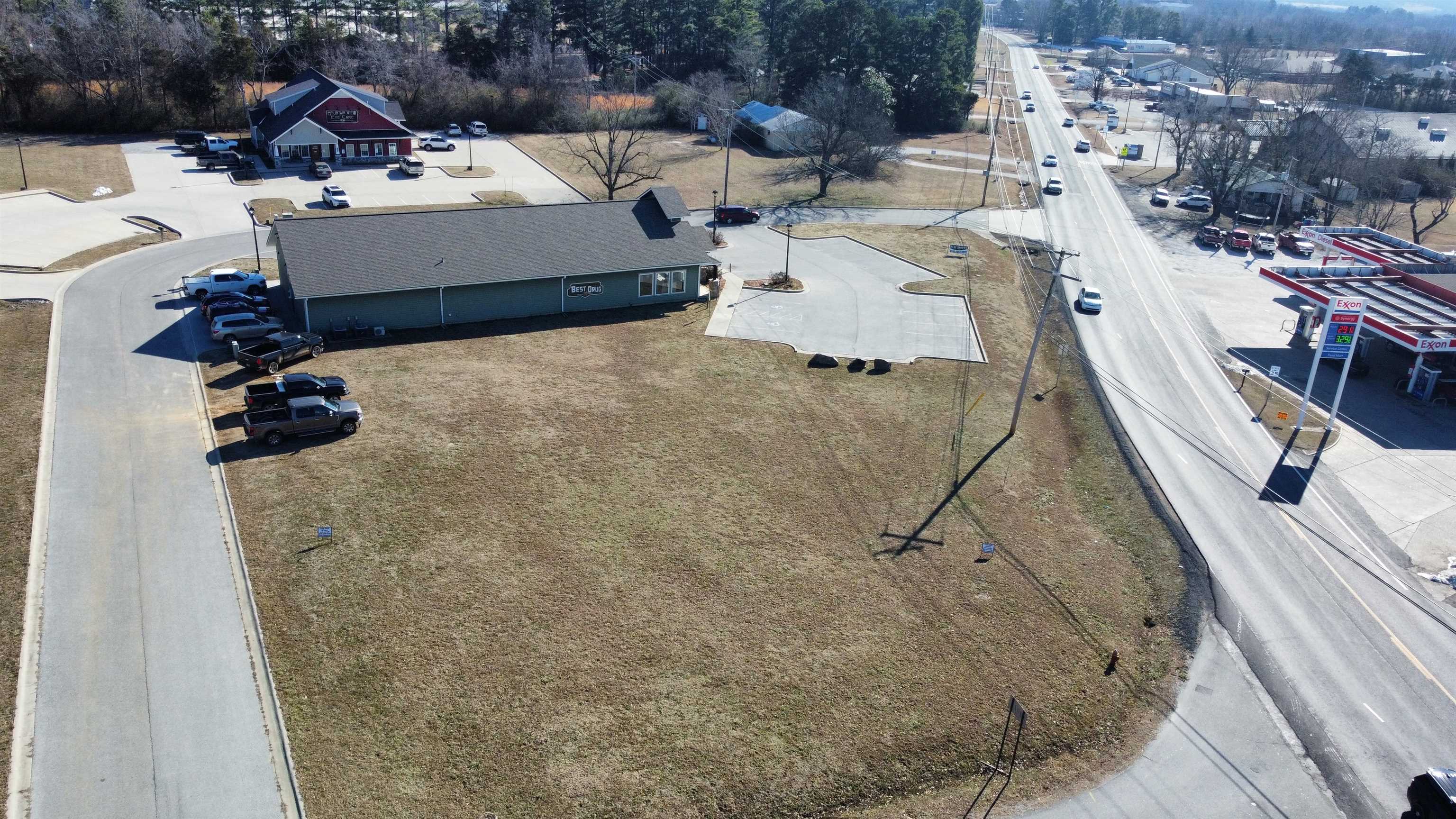 Great commercial corner lot with high visibility in a bustling commercial park!! There are three very well established businesses with lots of foot traffic and a built in customer base for your business. This corner lot has paved road access on three sides with state highway 14 being on the south and the road to Mountain View school running along the west so no shortage of exposure on this one. All utilities are available on site to make the building process as easy as possible. Call today and lets go take a look!!