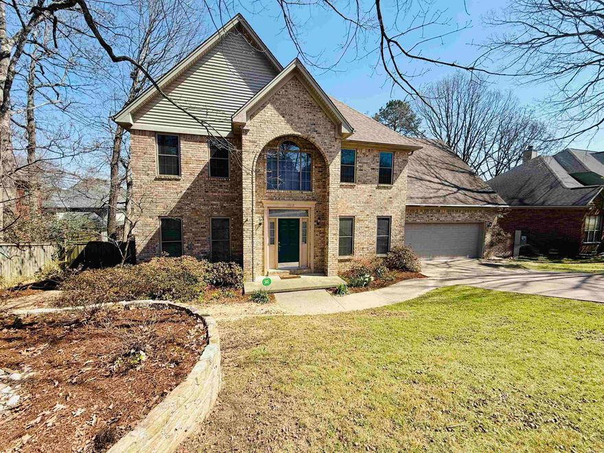 Nestled against a peaceful greenbelt in the desirable St. Charles subdivision, this beautiful two-story brick home offers privacy, comfort, and effortless living and has been impeccably maintained. A fully fenced backyard with two spacious decks creates the perfect setting for outdoor entertaining or quiet relaxation.  The main level features a great room with fp/gas logs, formal dining, and a private office with hardwood floors. The eat-in kitchen features quartz countertops, ample cabinetry, an induction cooktop, double ovens, a pantry, and custom under-cabinet lighting, plus an oversized laundry room for added convenience.  Upstairs, you’ll find four bedrooms—three with walk-in closets—and a spacious primary suite with a private sitting room, ideal for a study or nursery. The spa-like bath includes a jetted tub, walk-in shower, dual vanities, and a large walk-in closet, along with additional floored attic storage. Recent updates include encapsulated crawlspace with dehumidifier (2025), water heater (2023), energy-efficient windows (2018), and an insulated garage door (2020). Roof and HVAC are approximately 15 years old.  Refrigerator, washer, and dryer convey.