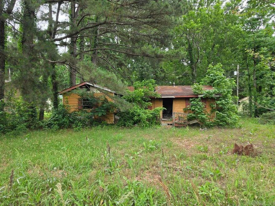 The house on the property needs to be torn down, but could be a good building lot in a secluded neighborhood.