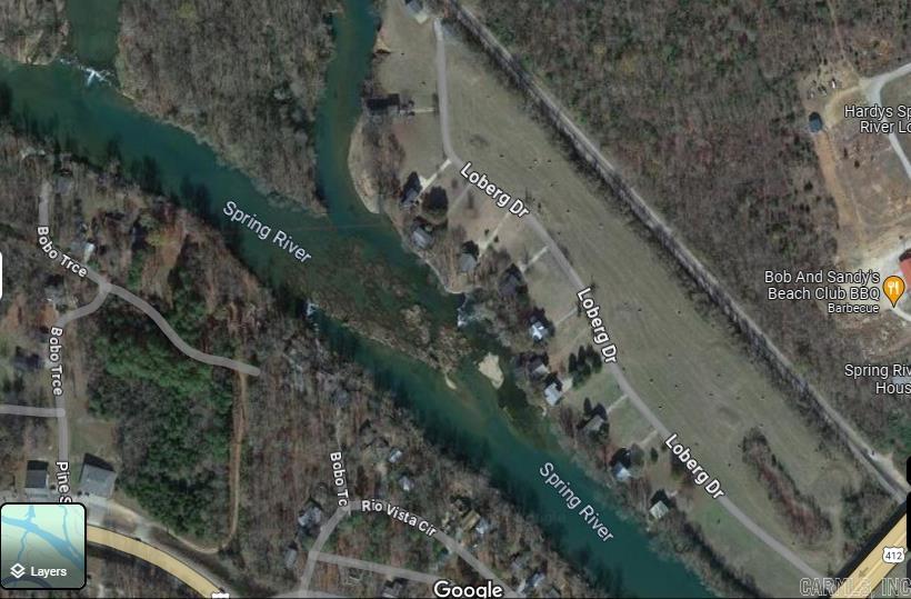 This 10 +/- River View tract consists of 14 platted lots located within a highly desirable and high end residential area on SPRING RIVER in the HARDY City Limits. The property has availability to city water & city sewer. Previously the property served as a property owners recreational 3 Hole Golf Course with several "T" boxes, a pond, a concrete walking/ cart trail. The Rio Vista III development has covenants and recorded Bill of Assurance. This property has easy river access within walking distance.