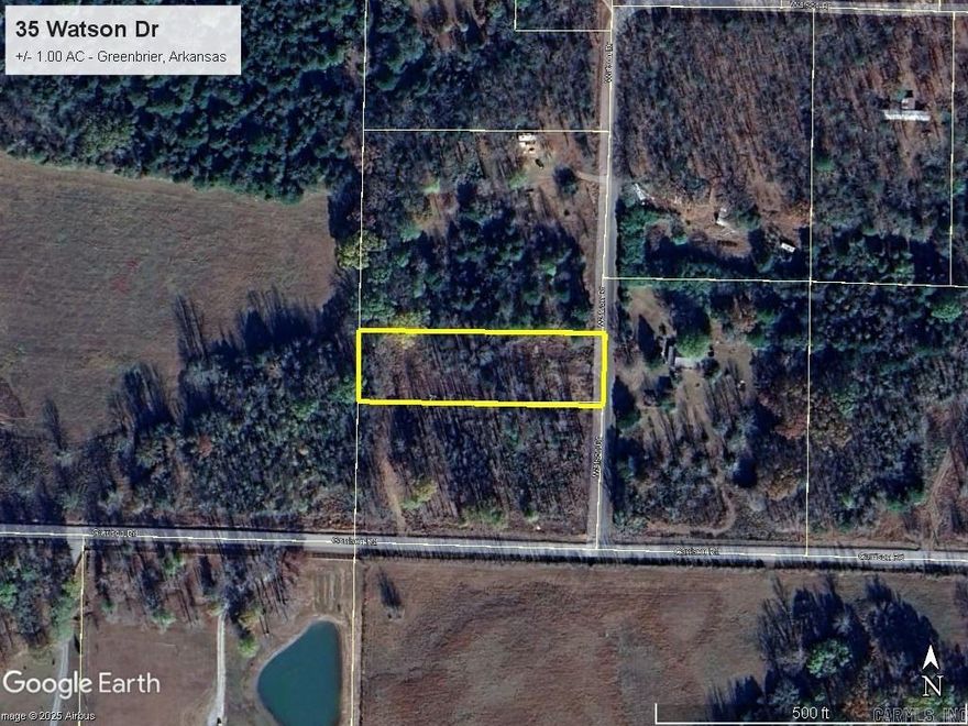 Nice vacant lot north of Wooster, Arkansas.  This +/- 1.00 acre tract features a nice country setting with numerous shade trees.  Property is in Greenbrier School District and has +/- 115 feet of street frontage.
