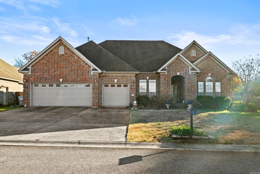 Space...  This home has it all. 4br / 2.5ba with a huge upstairs bonus space. Open separate floor plan with HUGE kitchen, wood cabinetry, breakfast bar and eat in kitchen. Full dining room for entertaining. Full en suite primary with walk-in closet and soaker tub. Tons of closet space for every bedroom. Covered back porch and outside brick 25x25 storage/she shed/shop with electricity. 3 car garage. Fully fenced for the fur babies and kiddo's to play.  Space....  This home has it all!