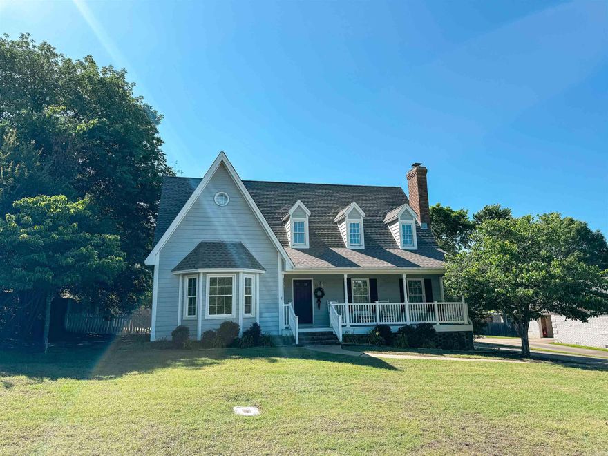 Lovely one-owner home in River Oaks Subdivision near golf course, shopping & hospital. This home features two dining areas, a large sunroom with office area or could be a second living room, wood floors in foyer & living room, gas log fireplace & primary bedroom downstairs.  Upstairs boasts two large bedrooms with ample closet space plus access to attic storage from both bedrooms. One bedroom has additional space that could be a play room or bonus area! Separate laundry room off kitchen, pantry, bay window in dining room, built-in linen in upstairs hallway, and the roof is approximately 6 years old. Schedule your showing today!