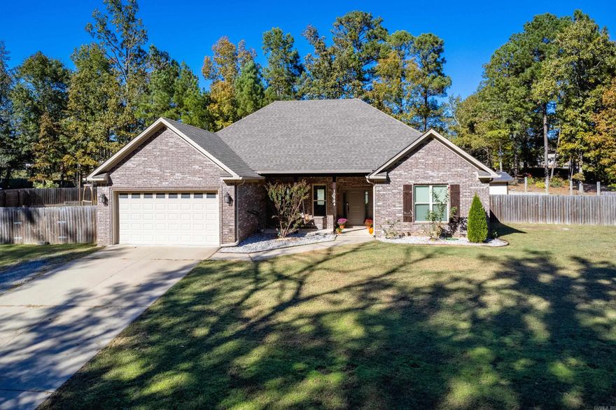 WOW, ONE LEVEL, REF, WASHER/DRYER & MOWERS CONVEY W/ACCEPTABLE OFFER. 1.49 SECLUDED ACRES, PRIVATE ROAD, FULLY FENCED, EXTRA PARKING. CARPORT, 8' x 10' STORAGE SHED ON CONCRETE PAD + 6' X 3' CONCRETE PAD FOR A PROPANE TANK/GENERATOR, EXPANSIVE PATIO 58' x 13' PATIO OFFERS COVERED AND UNCOVERED AREAS, FRENCH DRAINS IN BACK YARD   INSIDE YOU WILL FIND HAND SCRAPED WOOD FLOORS, TREY CEILINGS, BEAUTIFUL FIREPLACE, CUSTOM ANTIQUED CABINETRY, BREAKFAST BAR W/SEATING,  STAINLESS APPLIANCES/ GRANITE COUNTER TOPS, NEWLY TILED PRIMARY BATH W/ MODERN SHOWER & FLOOR/SPACIOUS 8' 3" x 6'8" WALK IN CLOSET, LOTS OF CLOSETS, LAUNDRY ROOM W/ CABINETS + SINK, DOUBLE GARAGE W/STORAGE, INSULATED DOOR + SLIP-GRIP FLOOR COATING, LARGE FRONT PORCH, W/SWING.  A DETACHED FINISHED OFFICE/MANCAVE/SHE-SHED/ELECTRICTY/A/C.  NO SUBDIVISION RESTRICTIONS!!!  A CHARMING CHICKEN COOP W/RUNS/CHICKENS DON'T STAY. CUSTOM WOOD PLAYSET TO CONVEY SEE REMARKS FOR SHOWING