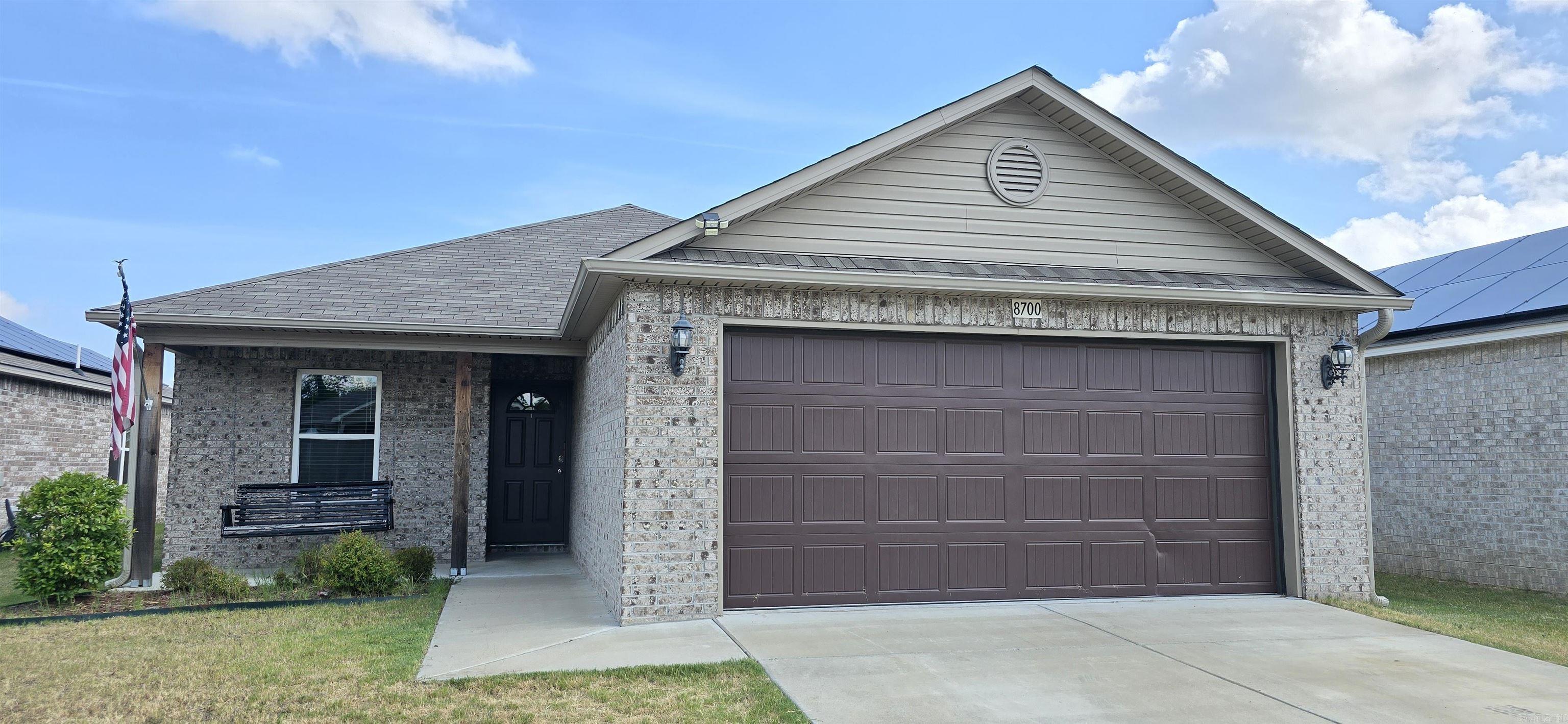 Newer 3 bedroom 2 bath home located near Maumelle. Kitchen appliances including stove, fridge (no maintenance), dishwasher, disposal, and microwave. Open Kitchen/Dining area and Living Room. Separate utility room with washer and dryer connections. Walk in closet. Blinds and ceiling fans. Fenced yard. 2 car garage.