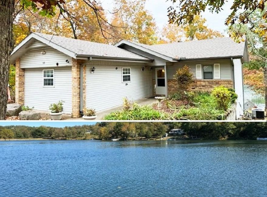 2 LAKE LOTS!!! Approx 150 ft. lake frontage-per AR-Data.  Approx 2016 sq. ft. on Lake Cherokee. Huge updated eat-in kitchen-a cooks delight! Refrigerator, range, dishwasher & built-in microwave all included.  Laundry upstairs...Open floor plan…Lake views from nearly every room! 2 large bedrooms upstairs (master has walk-in closet), 2 full baths up, 3rd bedroom (has walk-out slider to lake) and bath downstairs (walk-in shower). Loads of storage downstairs with numerous extra closets plus room for small office, gym area, small family room etc.  Multi-level deck overlooks lake & features awning for shade when you need it.  Private boat dock in good water, near dam, with charming storage building-perfect for lake and fishing supplies.  2nd LAKE lot offers possibility to build garage-workshop, etc... or just enjoy the privacy! Low maintenance vinyl siding with brick trim, new 30-yr arch shingles in 2022. Electric water heater approx 5 yrs old. High speed Internet up to 1G.  RV parking pad-gravel. Walk to Town Center! Perfect for full time home or vrbo!  All this for $269,500. Listing #2369