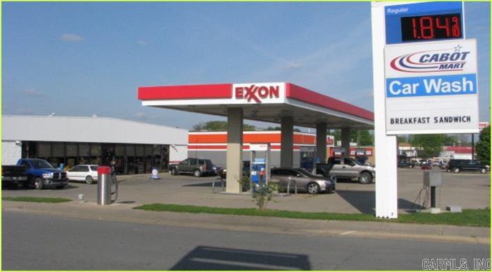 Location, location! Main Street! 4,620 Sf Convenience Store (Exxon), restaurant, carwash & 2,200 sf garage. Amid Cabot's busiest hospitality & retail sector w/current traffic count of 21,000 vpd. Population over 5,800 in 1 mile radius & 38,600 within 5 miles. This .86 ac site has excellent access from 3 streets, including 145' frontage on W Main. Store features four MPD gas pumps w/card readers, lg 10 door cooler, lg 2 door freezer, ice maker, & alarm system. 1/4 Mile from Hwy 67/167.