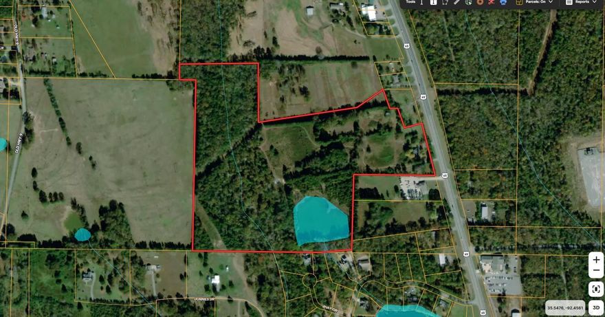 Brick home located inside the city limits of Clinton. Highway 65 frontage  Property can be used for residential or commercial purposes. Up to 42 acres are available for larger development