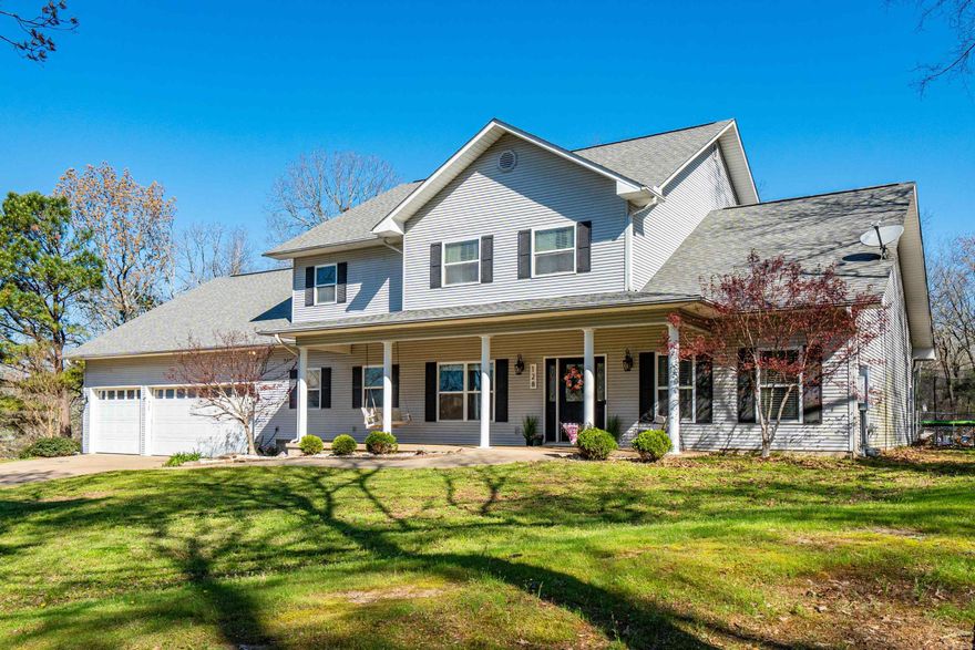 Fabulous Lake Hamilton School District Family Home! The Wolf Park and Walking Trail backs up to your back yard. Lots of privacy on all 3 sides. The sparkling blue pool is just a few steps from your back door, making it easy to keep an eye on the center of the party. Gorgeous wide plank hardwood floors throughout & amazing 20 ft ceilings make for a wonderful focal point in the main room and all the bedrooms are super spacious and have their own walk-in closets. A 2nd bedroom has its own private bathroom as well as walk-in closet. A huge bonus room that would make for a great movie room or playroom/mancave.  Expansive kitchen featuring leathered granite, abundant counter space, generous cabinetry, and an open layout and a custom side refrigerator. This amount of prep space and beautiful island is truly a chefs kitchen. The primary has 2 spacious walk-in closets & a large bathroom with one of the largest showers in Garland County! 3 car garage & an extended fishing area in the third space making for a perfect bass boat storage or shop! Charming Southern front and back porch & a basketball court and so much more! Better hurry this may not last long!