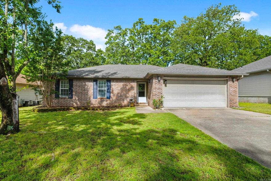 Cute, cute, cute!! Welcome to this adorable 3 bed, 2 bath brick home in the heart of Sherwood! This home is move-in ready and offers a bright and functional kitchen with beautiful mosaic tile backsplash, crisp white appliances, and plenty of cabinet space. The cozy living space with vaulted ceiling flows seamlessly for everyday comfort or easy entertaining and includes a gas fireplace. Step outside to enjoy the covered patio complete with ceiling fans—perfect for morning coffee or evening hangouts. Separate laundry room, Oversized primary and walk in Pantry. The backyard is fully fenced and includes a shed for storage. Whether you’re a first-time buyer, downsizing, or looking to invest, this home is a must-see!